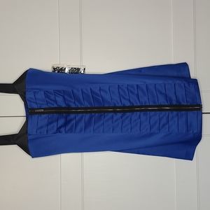 NWT Kensie Satin Blue Zip Drsss